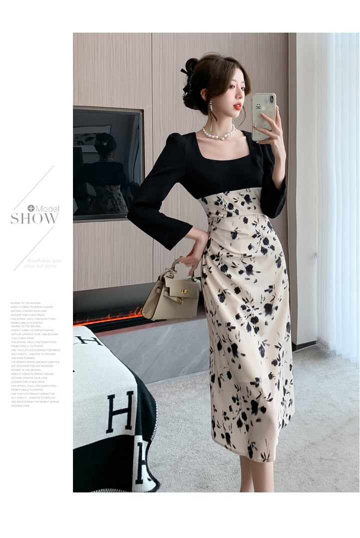 【dress】高級感 chicエレガント切り替えデートワンピース　M17481