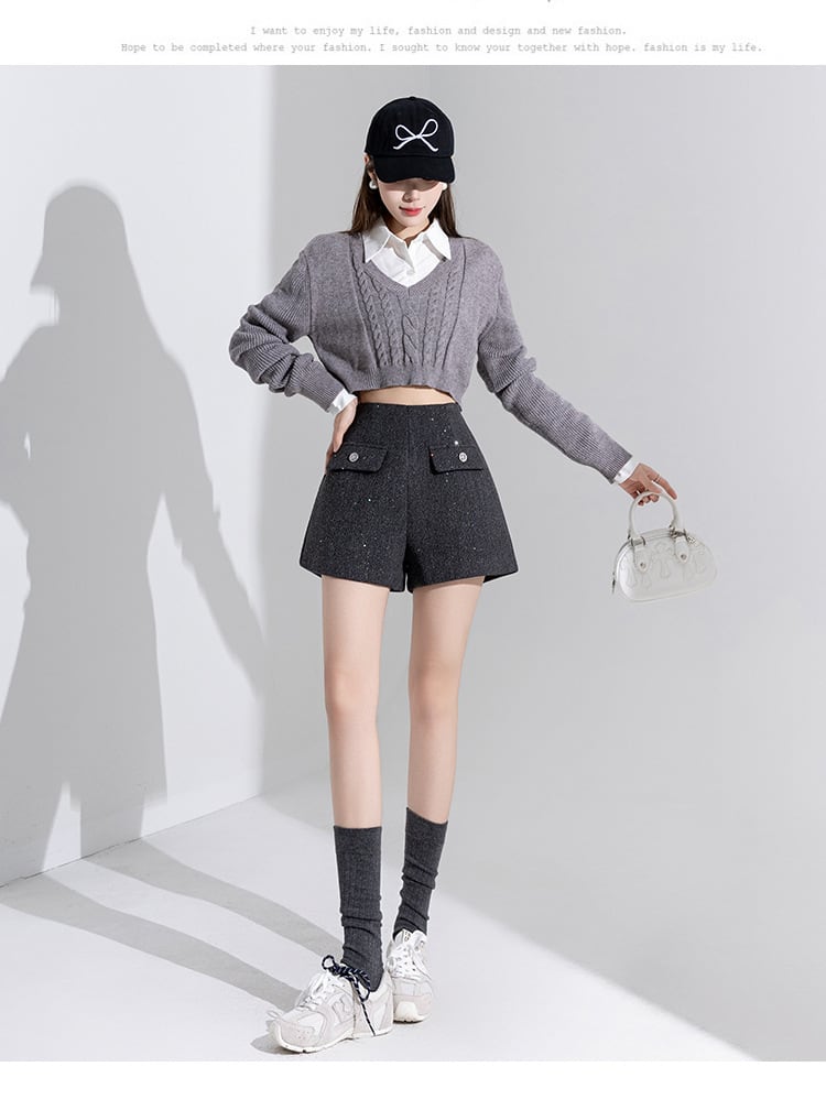 【bottoms】スパンコールショートパンツ　M27762