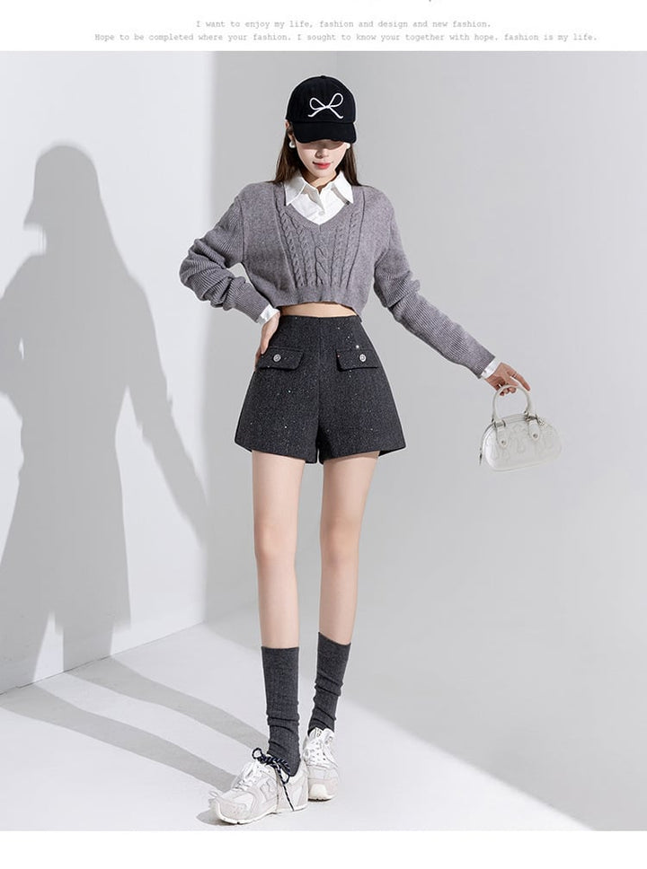【bottoms】スパンコールショートパンツ　M27762