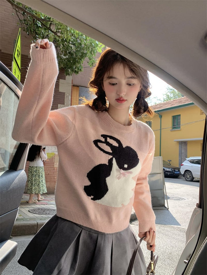 【tops】クルーネックニットセーター　M18385