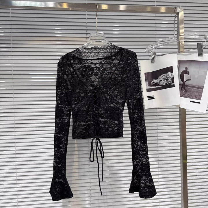 【tops】Vネックレーストップス Q8160