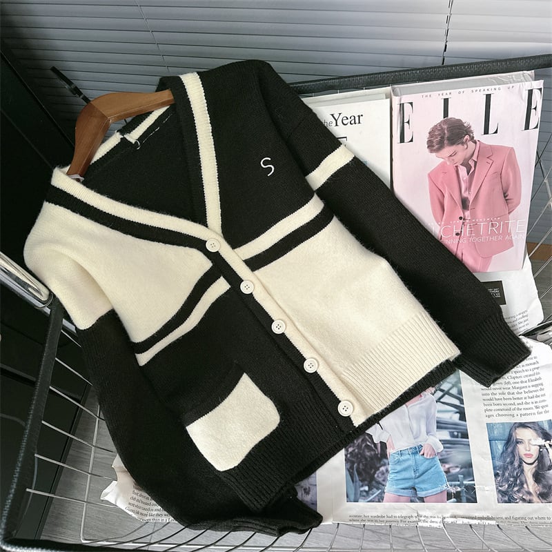 【outer】切り替えニットカーデ　M25672