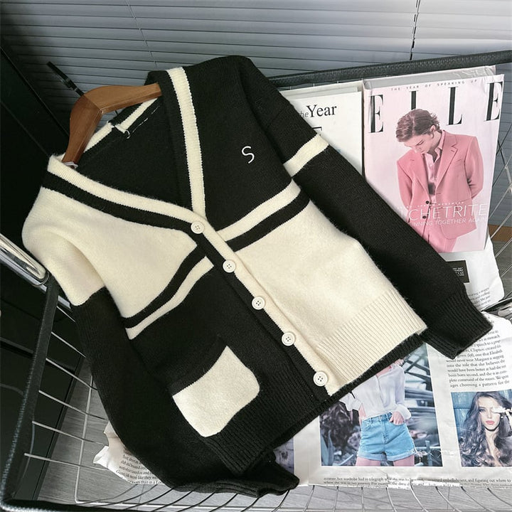 【outer】切り替えニットカーデ　M25672