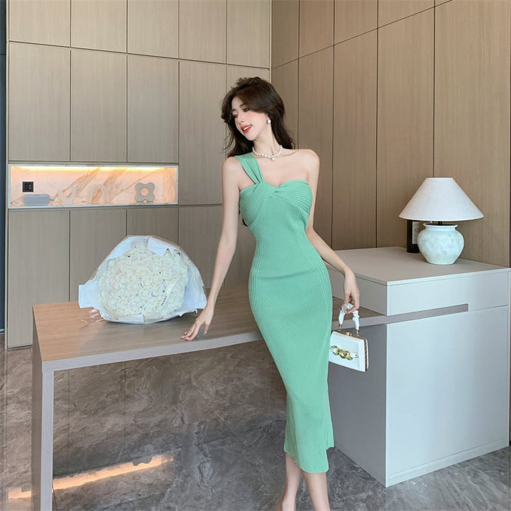【dress】主役級ファッションデートワンピース着瘦せ　M17491