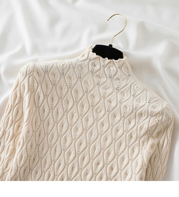 【tops】無地ニットトップス　M26514