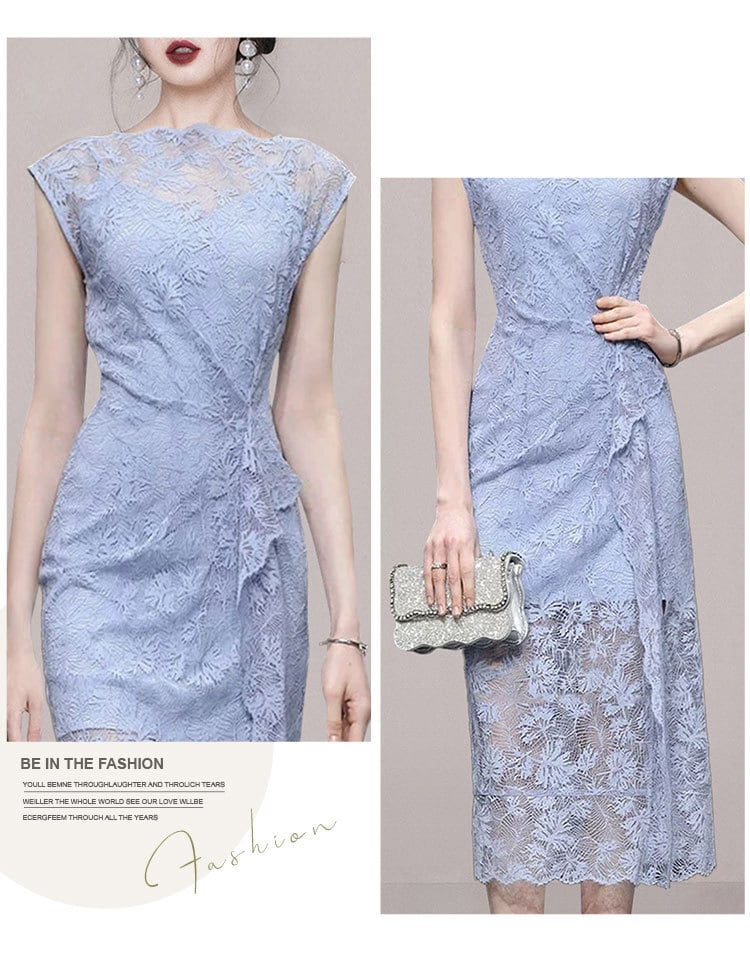 【dress】ノースリーブレースワンピース　M24543