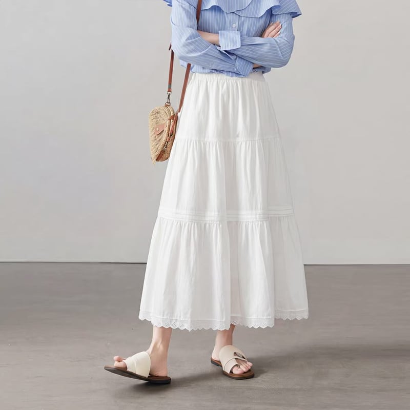 【bottoms】ロングスカート Q8238