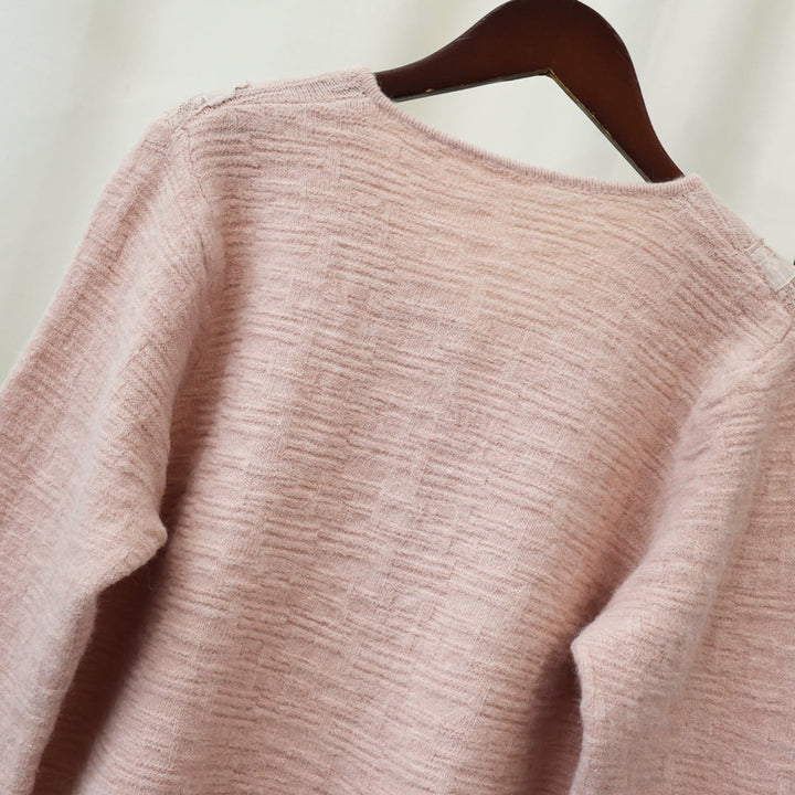 【outer】クルーネックドッキングニットカーデ　M17984