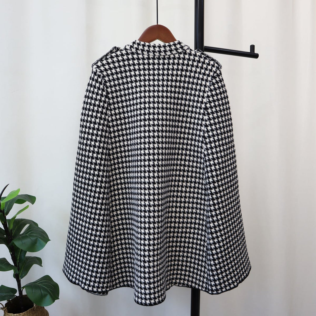 【outer】千鳥格子ツイードケープコート　M18173