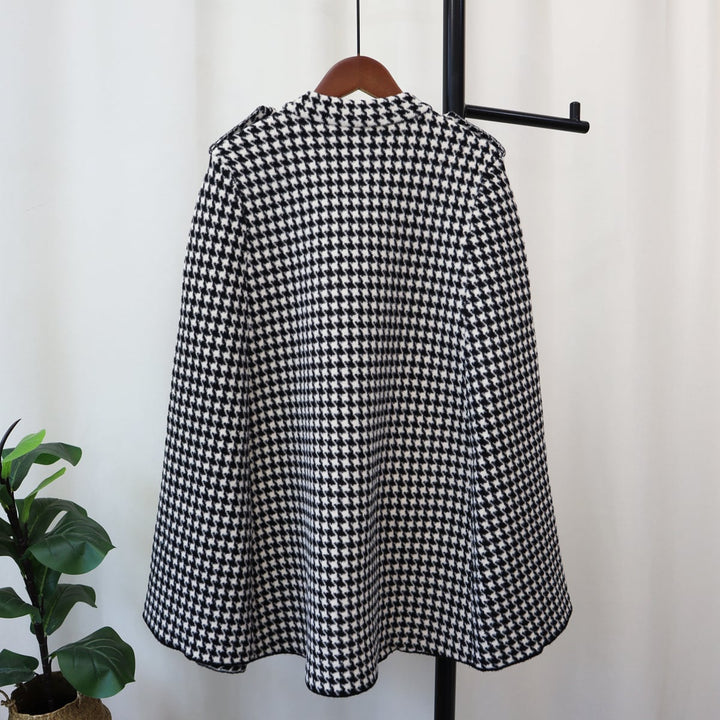【outer】千鳥格子ツイードケープコート　M18173