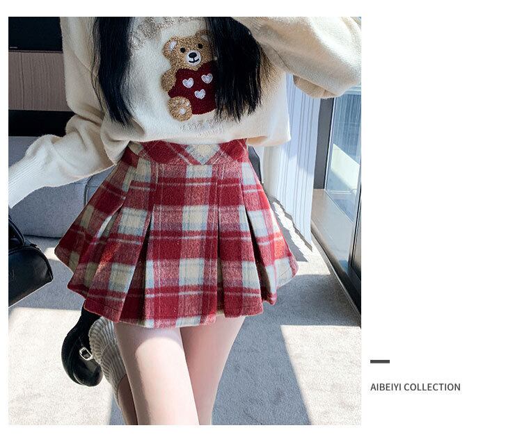 【bottoms】チェック柄キュロットパンツ　M27145