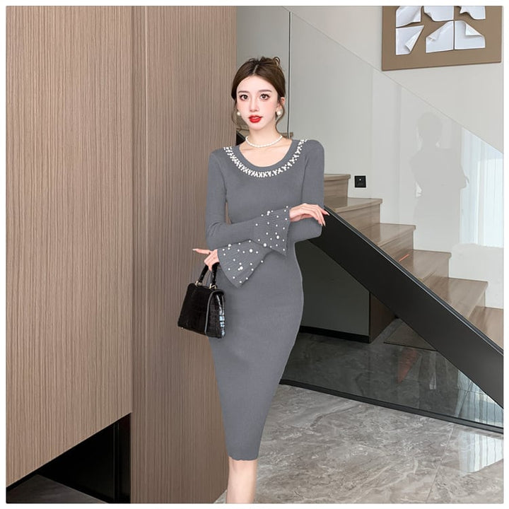 【dress】パールニットワンピース　M27487