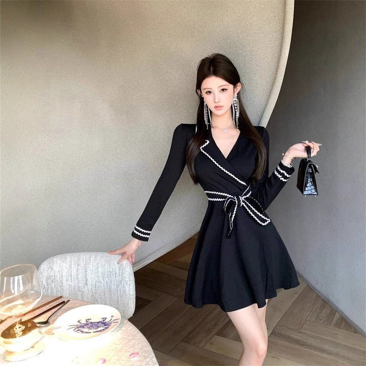 【dress】Vネックワンピース　M26912