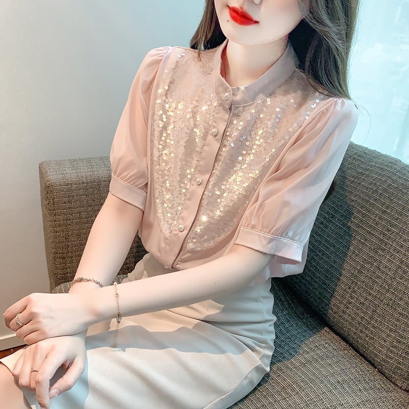 【tops】存在感 スウィートオシャレシャツトップス　M16788