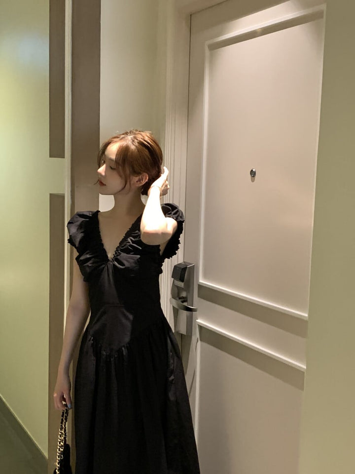 【dress】Vネックワンピース　M24626