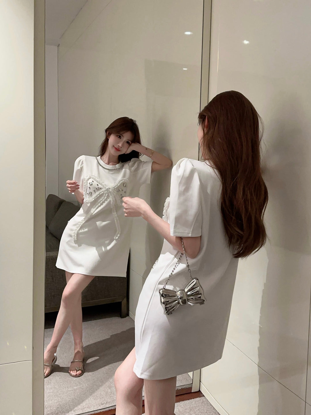 【dress】ビジューカジュアルワンピース　M25084