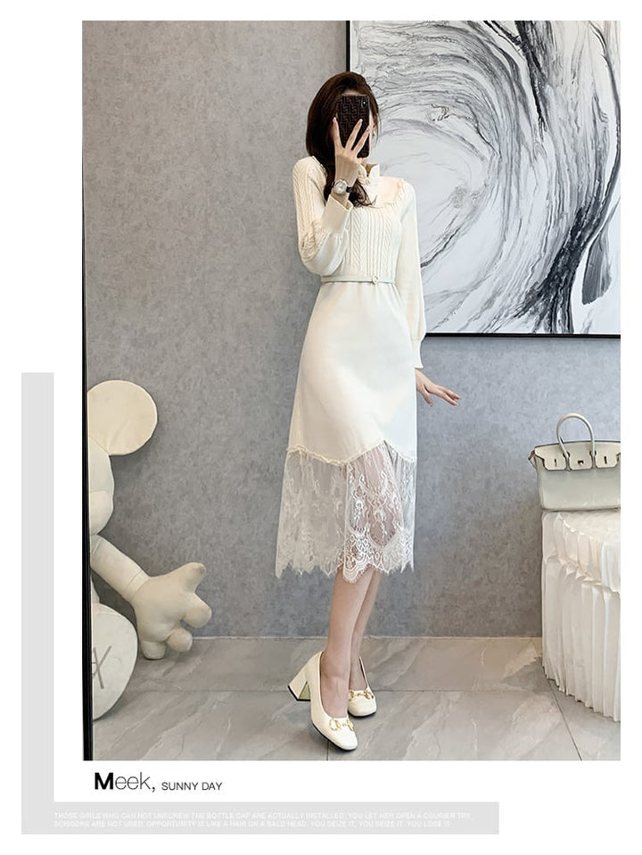 【dress】ドッキングニットワンピース　M26254