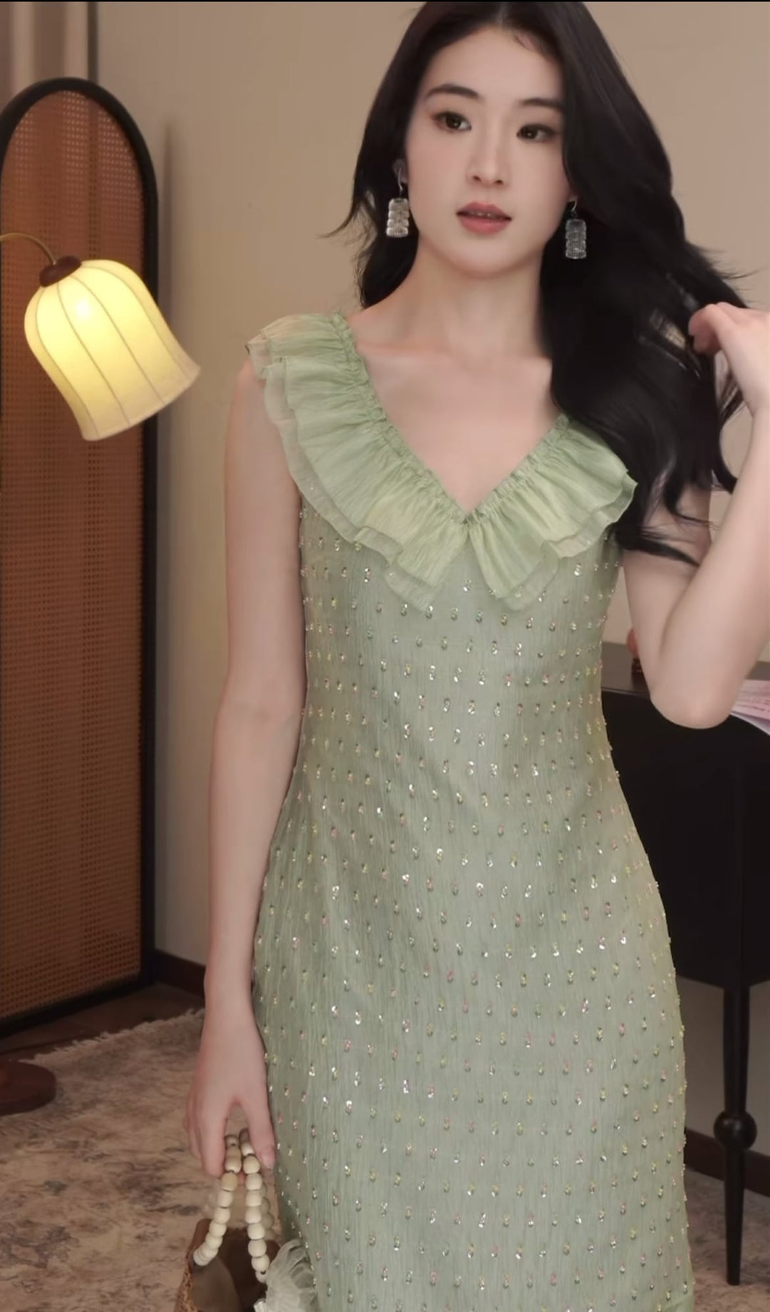 【dress】スパンコール付きマーメイドワンピース　N2987