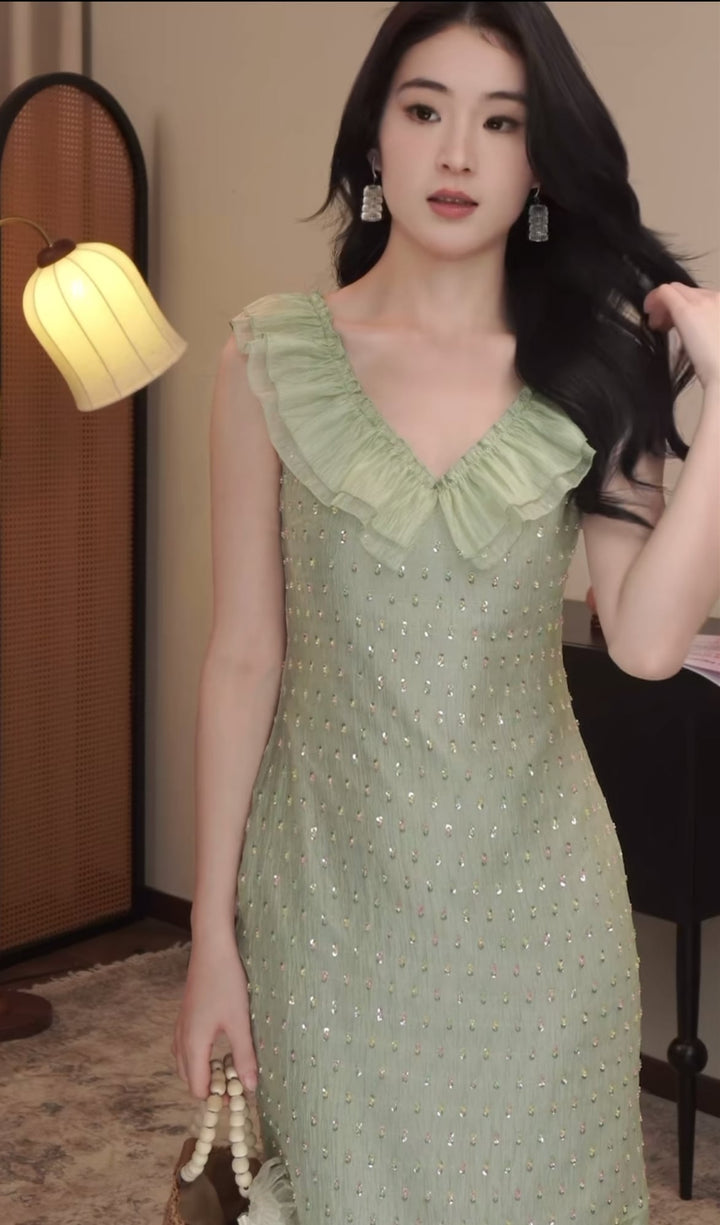 【dress】スパンコール付きマーメイドワンピース　N2987