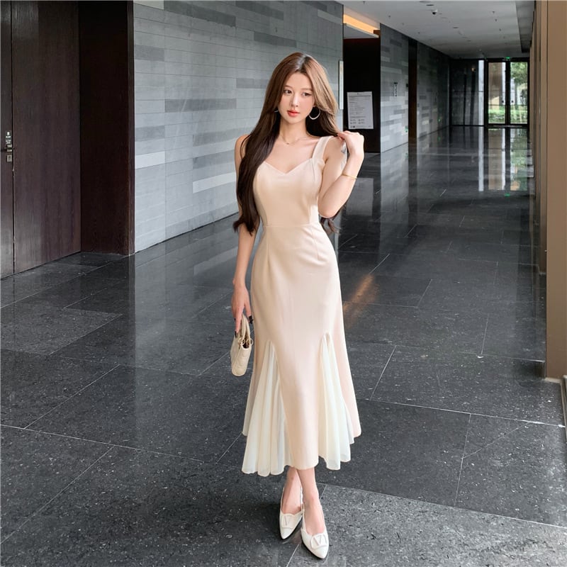 【dress】チュールコンビマーメイドワンピース　M29499