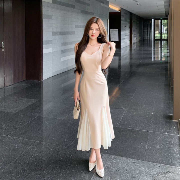 【dress】チュールコンビマーメイドワンピース　M29499