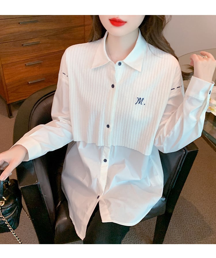 【tops】人気上昇中ファッション切り替えシャツ　M17337