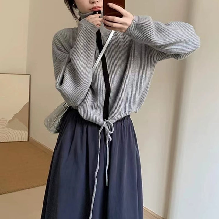 【outer】Wジップハイネックニットカーデ　M18226