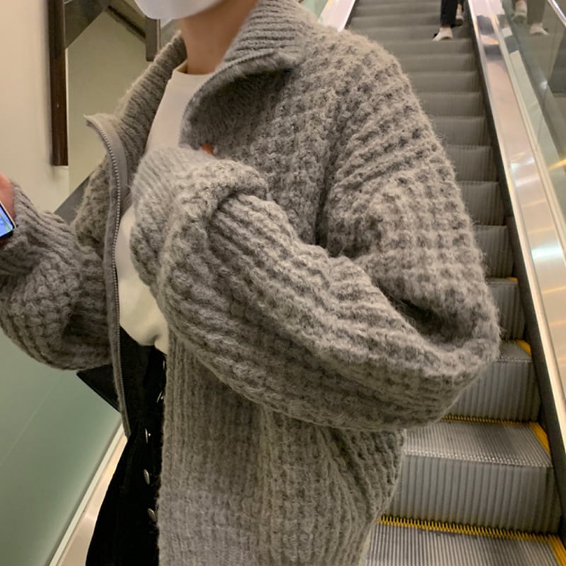 【outer】ファスナーニットカーデ　M26670