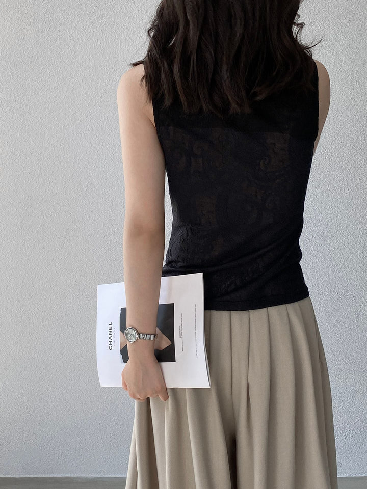 【tops】ノースリーブレーストップス Q8248