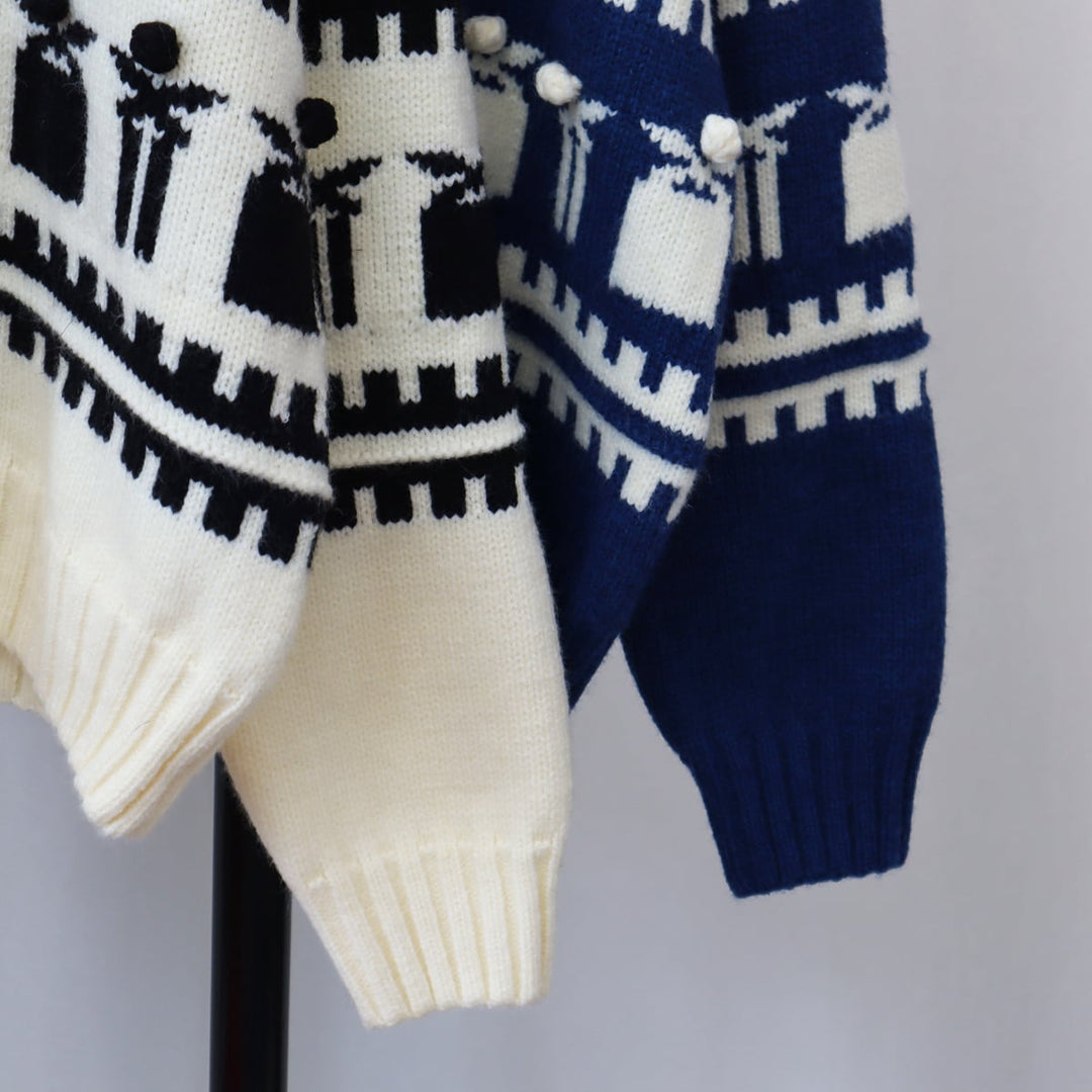 【tops】クルーネックニットセーター　M18342