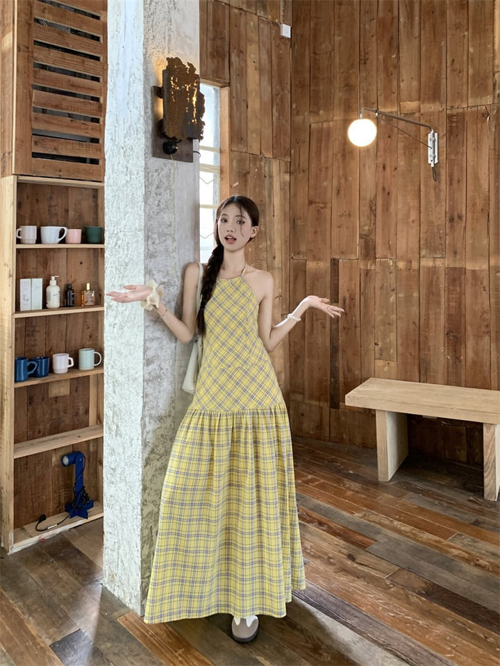 【dress】チェック柄キャミワンピース　M24372