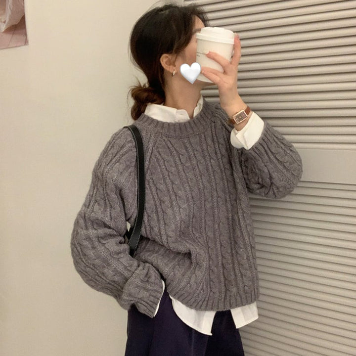 【tops】無地ニットセーター　M27041