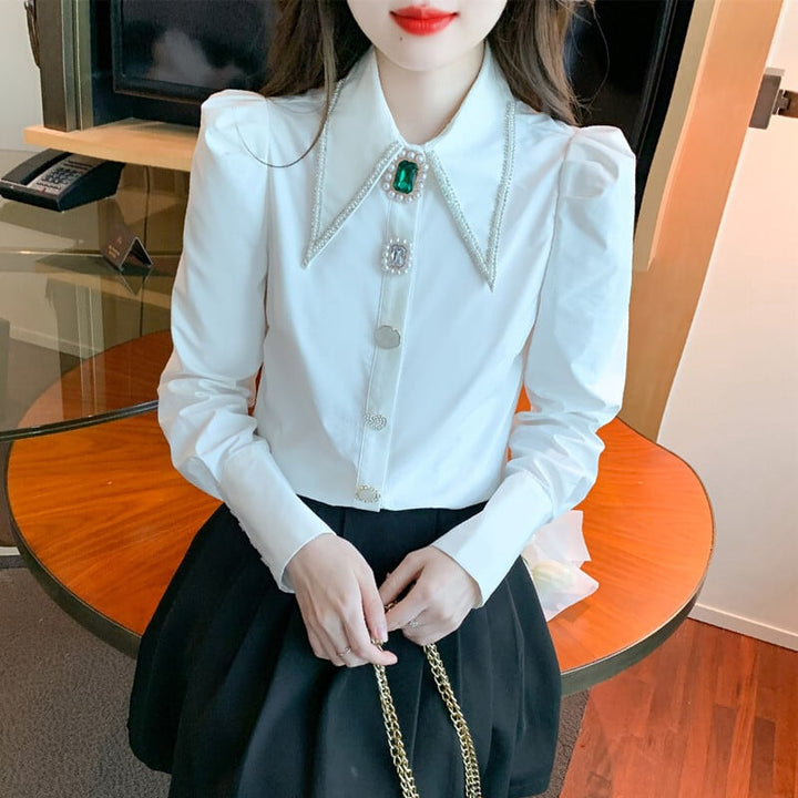 【tops】話題沸騰中 オシャレエレガントシャツトップス　M17336