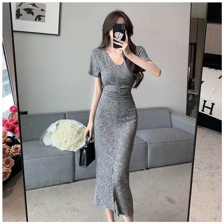 【dress】人気を独占中 ファッションスリットワンピース　M16889