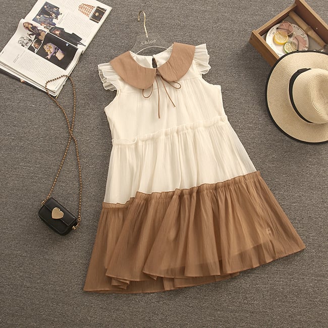 【dress】気質満点大人可愛いドールカラーワンピース　M17117