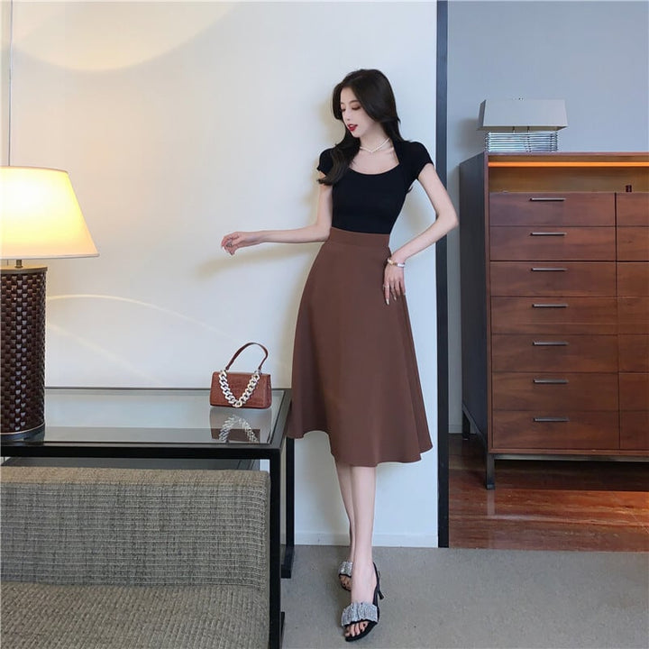 【set】女性力を高める～トップス+スカートセットアップ　M17080
