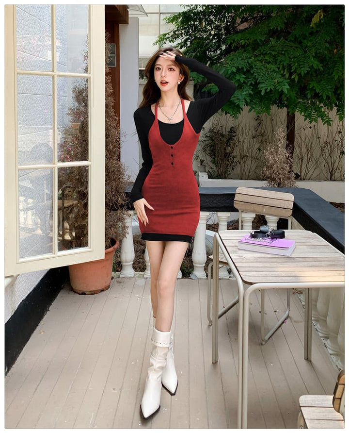 【dress】切り替えワンピース　M26584