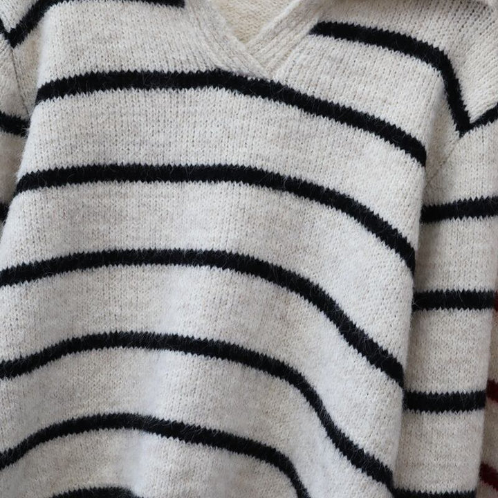 【tops】ボーダー柄ニットセーター　M27522