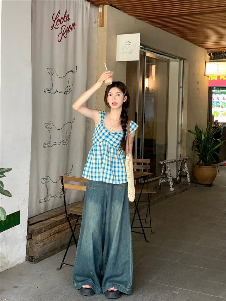 【tops】チェック柄トップス　M25051