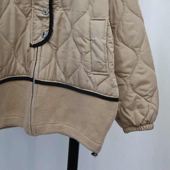 【outer】棉コートドッキングニットカーデ　M18260