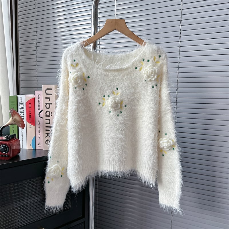 【tops】クルーネックニットセーター　M18277