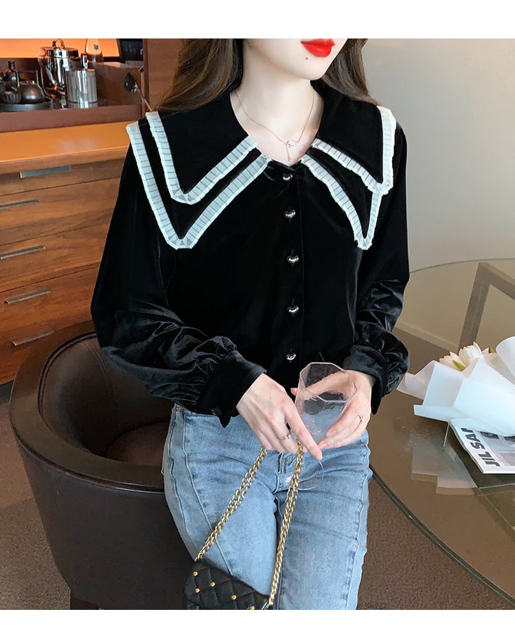 【tops】輝いて超人気 !  エレガントシャツトップス　M17333