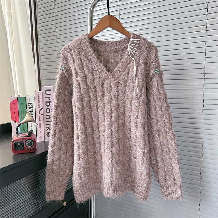 【tops】Vネックニットセーター　M26680
