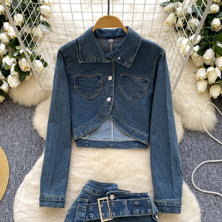 【set】不規則 イレギュラーデニムジャケット×スカートセット　M29827