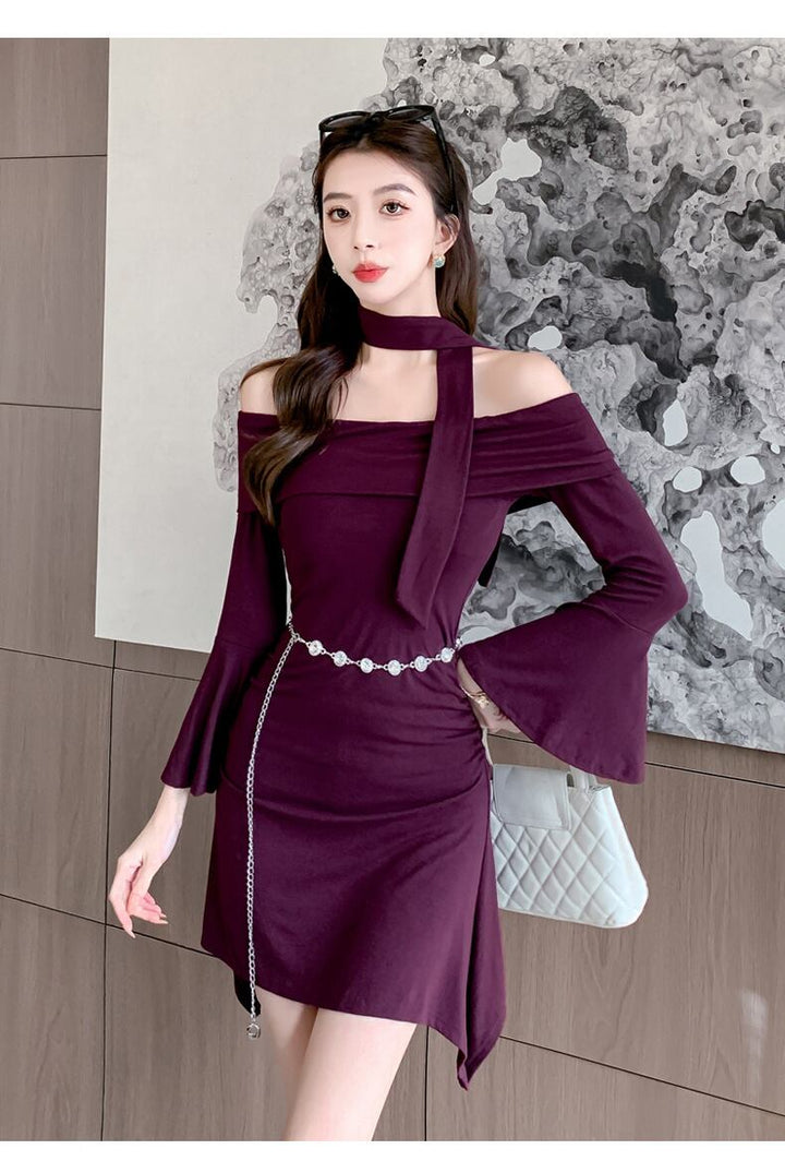 【dress】ボートネックワンピース　M28352