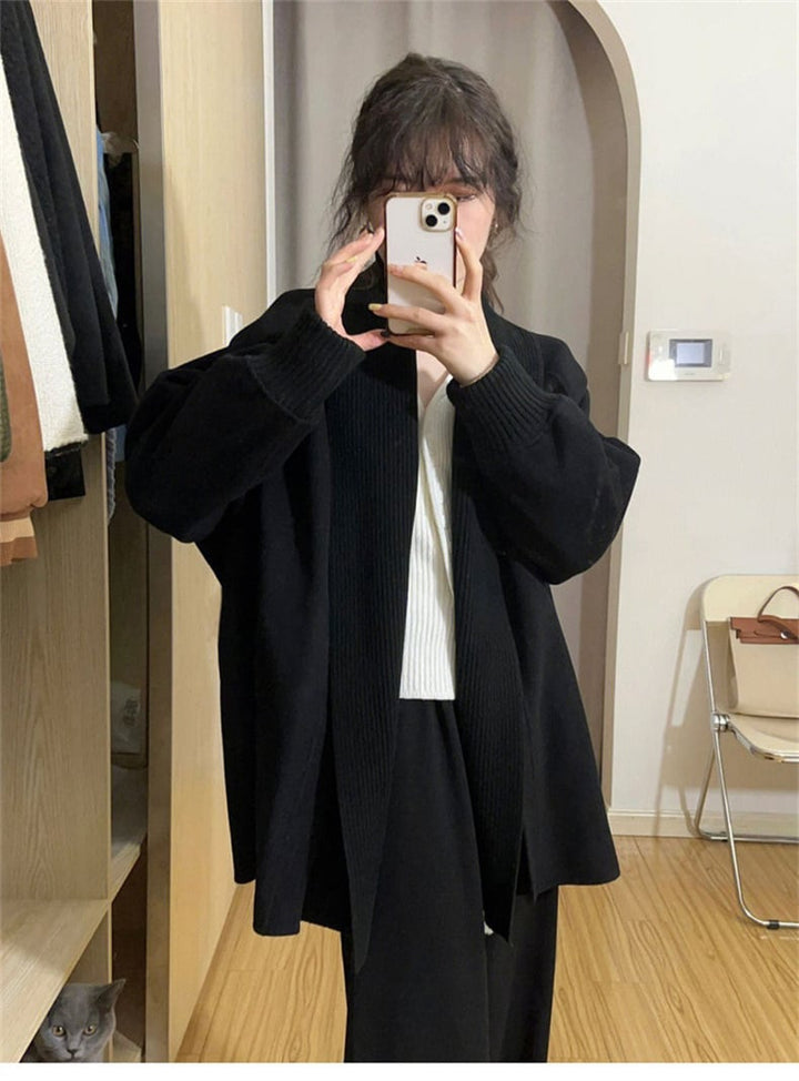 【outer】Vネック無地ニットカーディガン　M17791