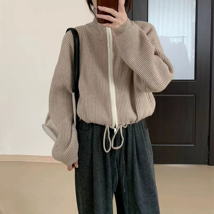 【outer】Wジップハイネックニットカーデ　M18226