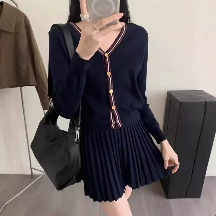 【set】ニットカーデ×スカートセット　M26871