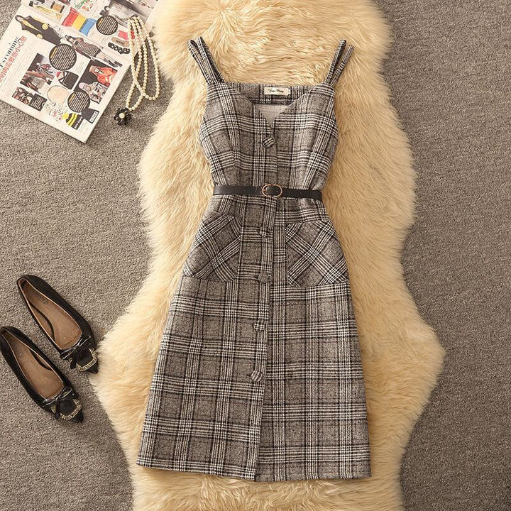 【dress】チェック柄キャミワンピース　N2260
