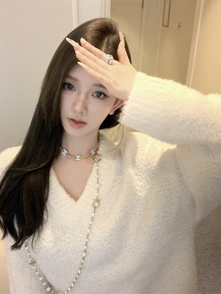 【tops】Vネックニットセーター　M28192